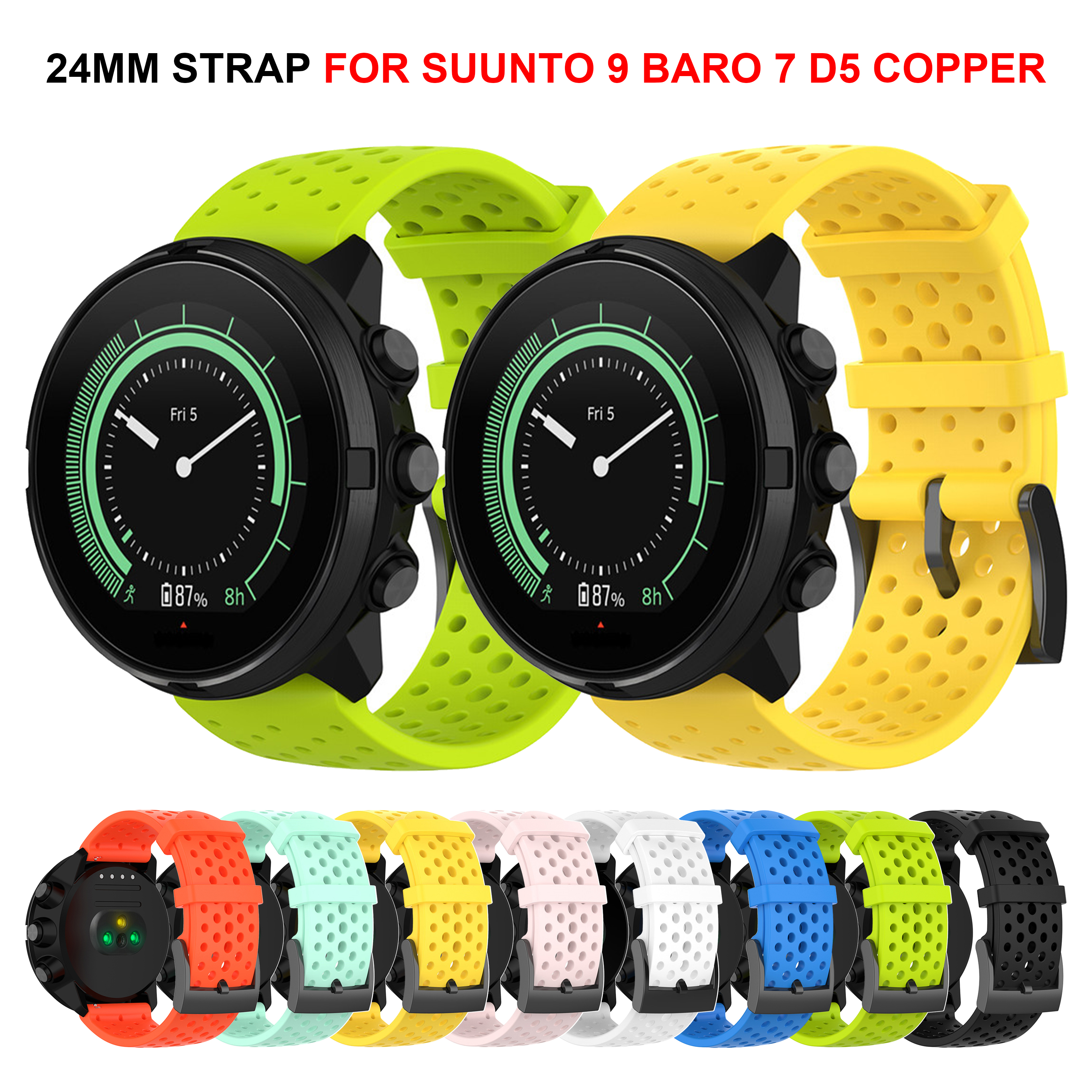 24mm Silicone Strap for SUUNTO - Fossil Smartwatch Accessories のレビューと価格