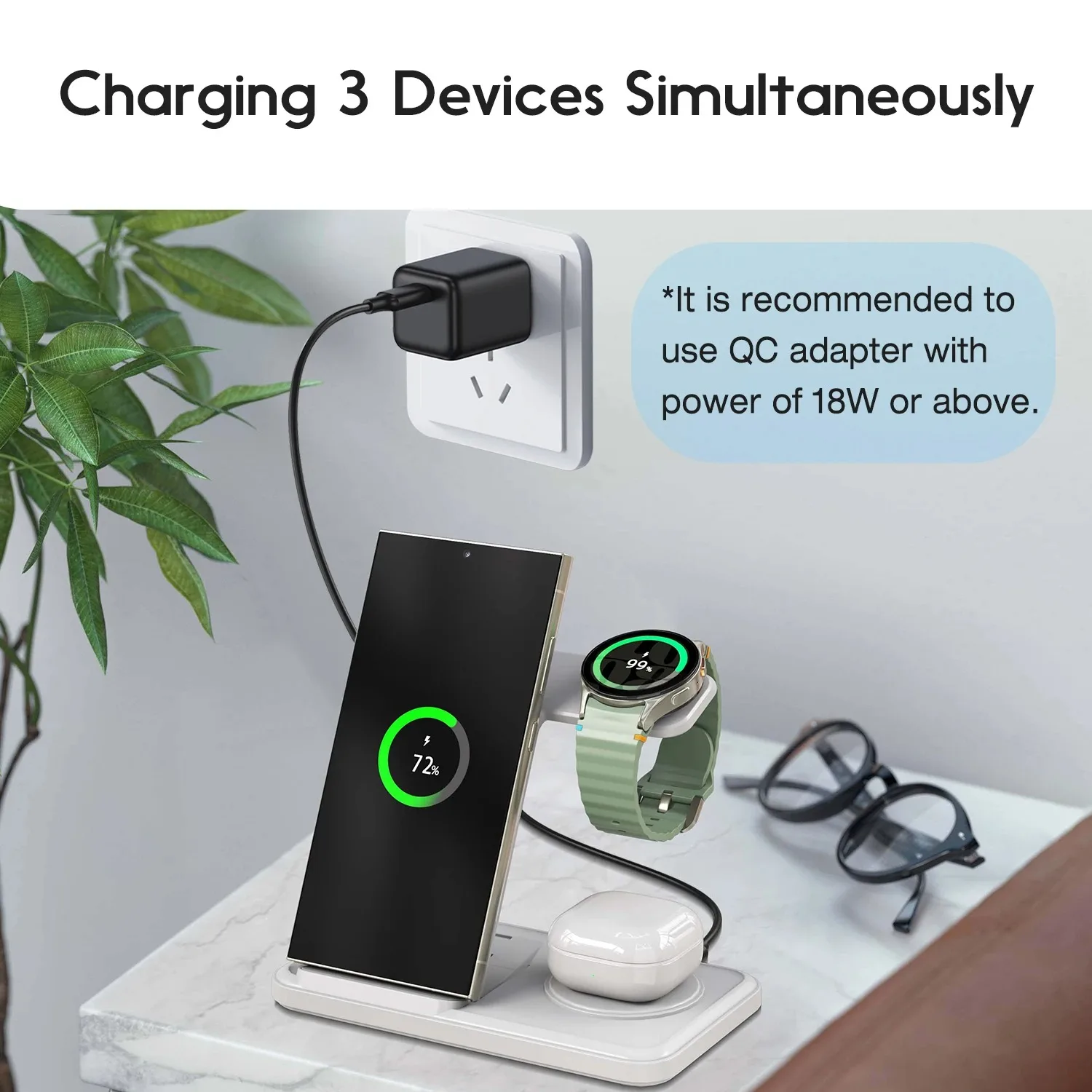 Desktop 3-in-1 Wireless Charge - Smartwatch Ac のレビューと価格
