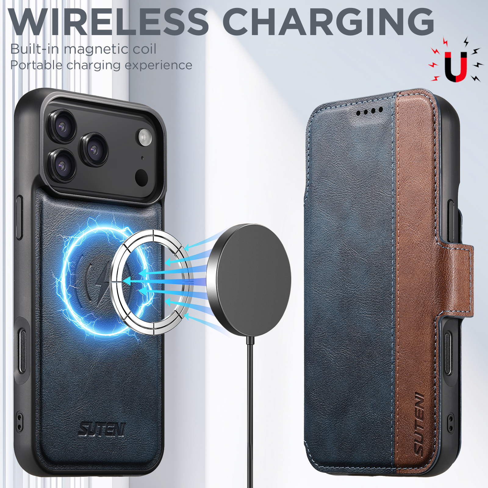SUTENI Faux Leather Wireless C - Magnetic Charging Stand のレビューと価格