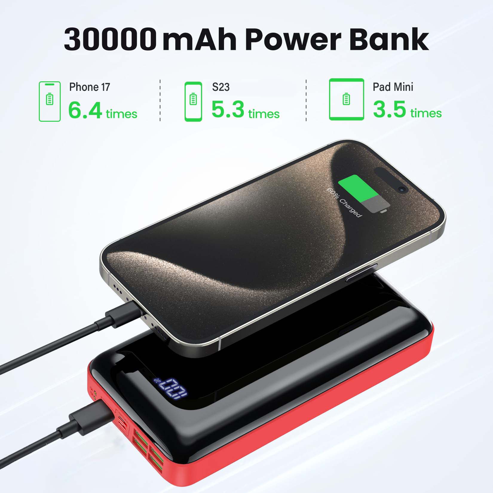Portable Charger 30000mah Powe - Smartwatch Ac のレビューと価格