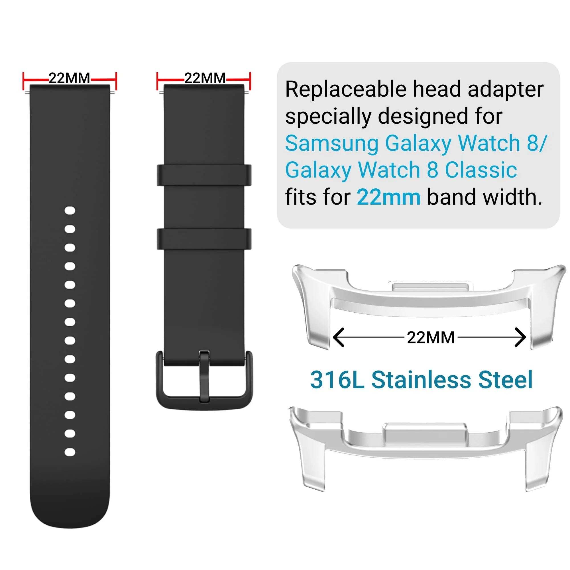 2PCS Stainless Steel Watch Ada - Watch Band Connector のレビューと価格