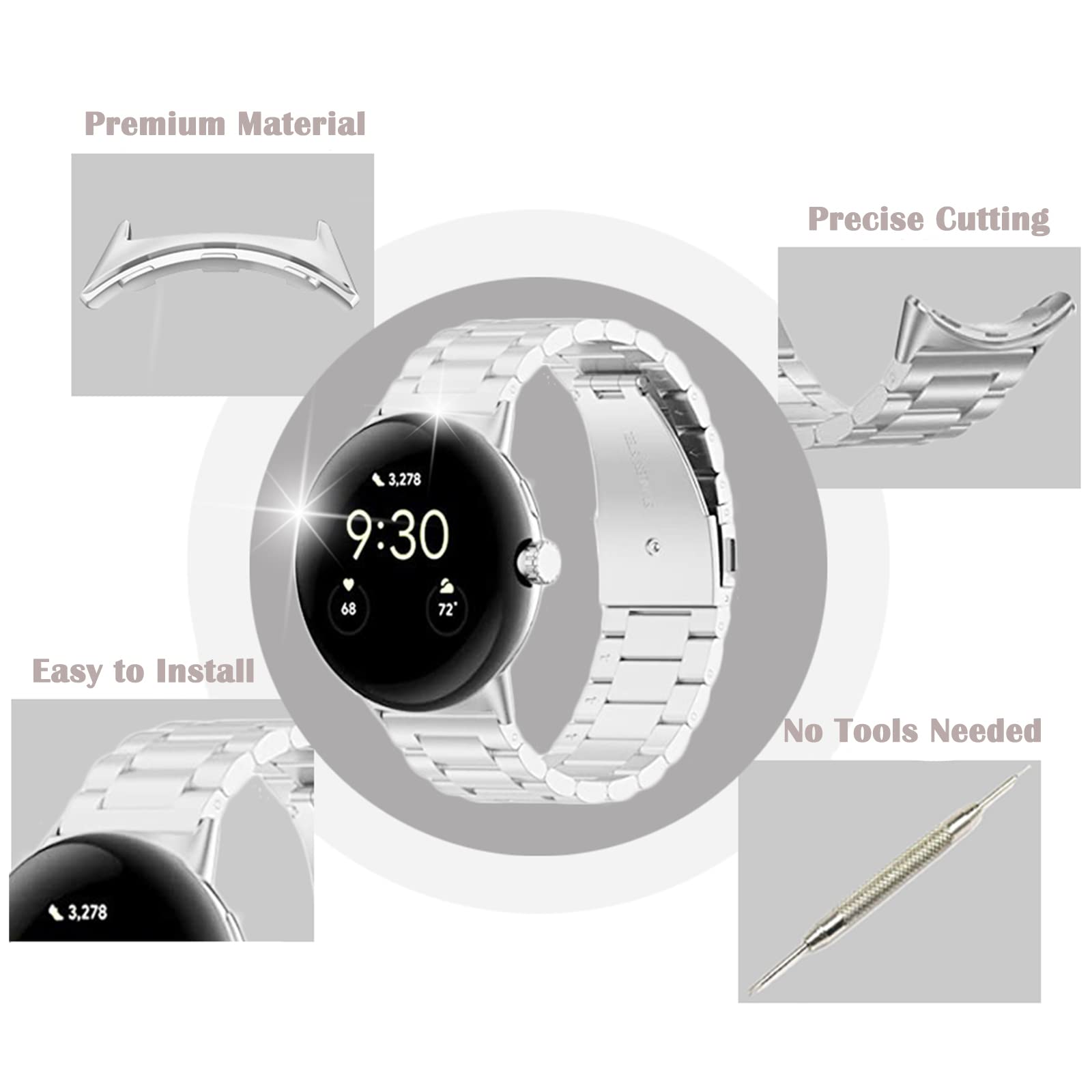 1/2 pair Metal Connector For G - Watch Band Connector のレビューと価格