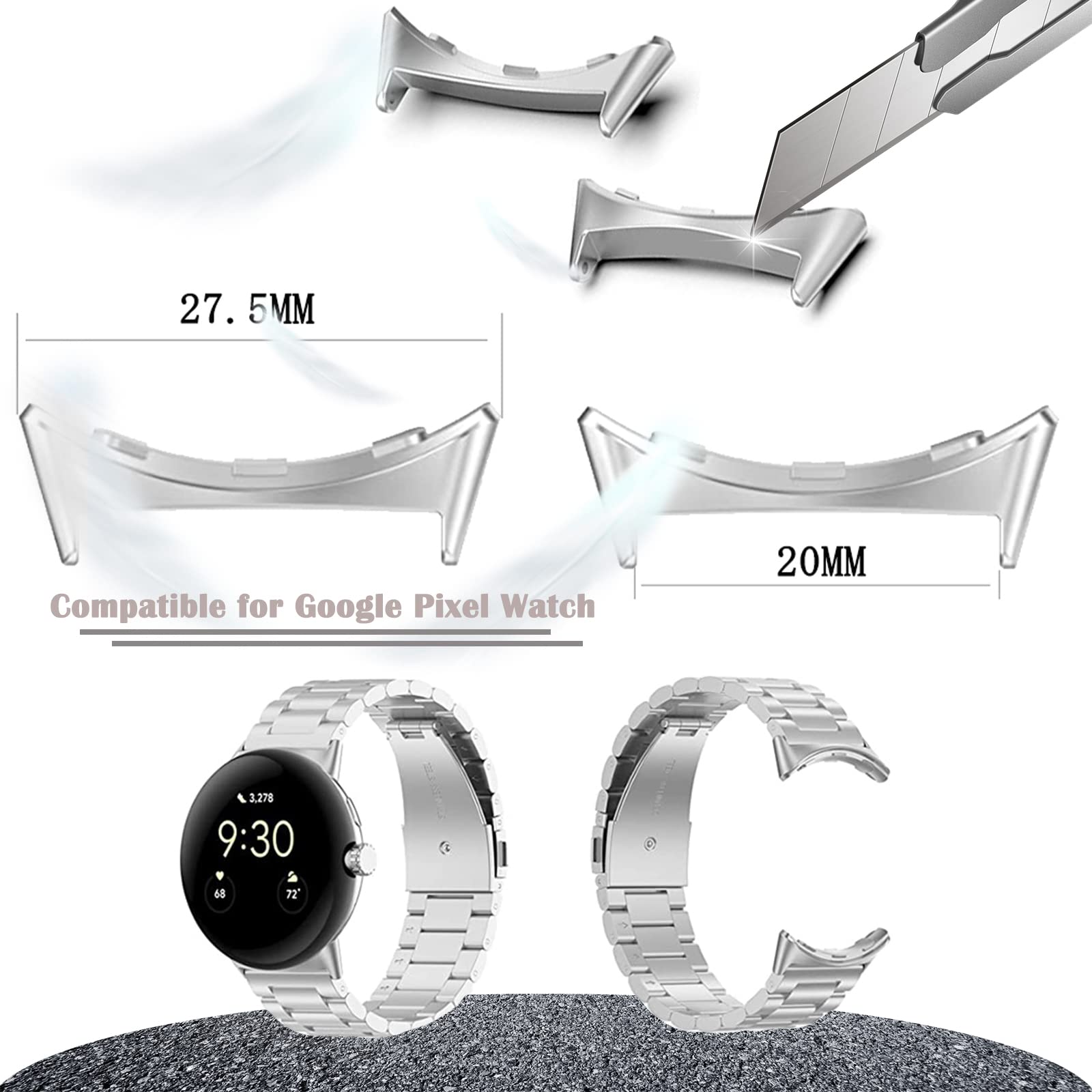 1/2 pair Metal Connector For G - Watch Band Connector のレビューと価格