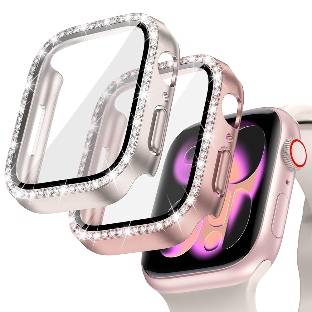 Diamond Case+Glass For Apple w - Smartwatch Band Accessories のレビューと価格
