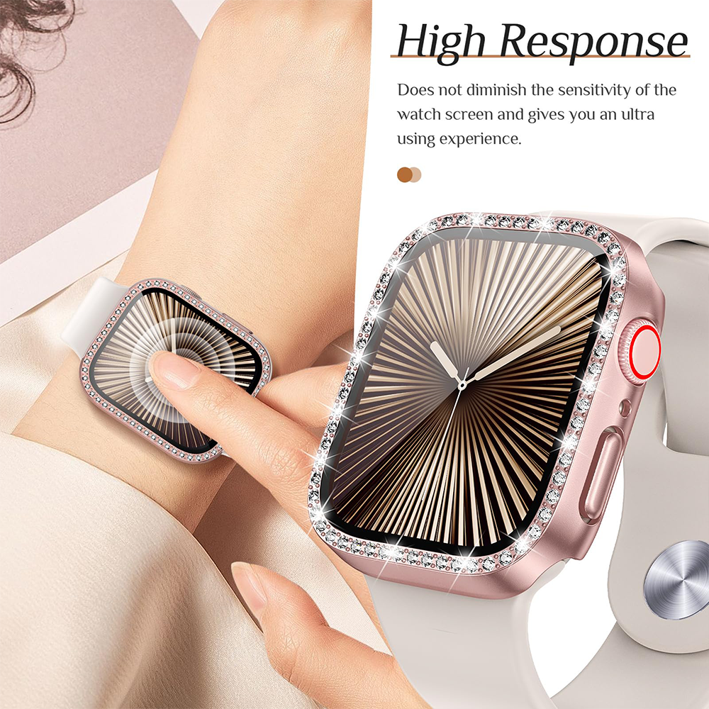 Diamond Case+Glass For Apple w - Smartwatch Band Accessories のレビューと価格