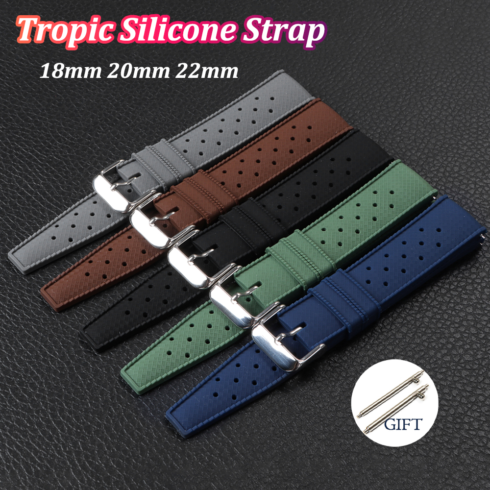 18mm 20mm 22mm Tropic Silicone - Fossil Smartwatch Accessories のレビューと価格