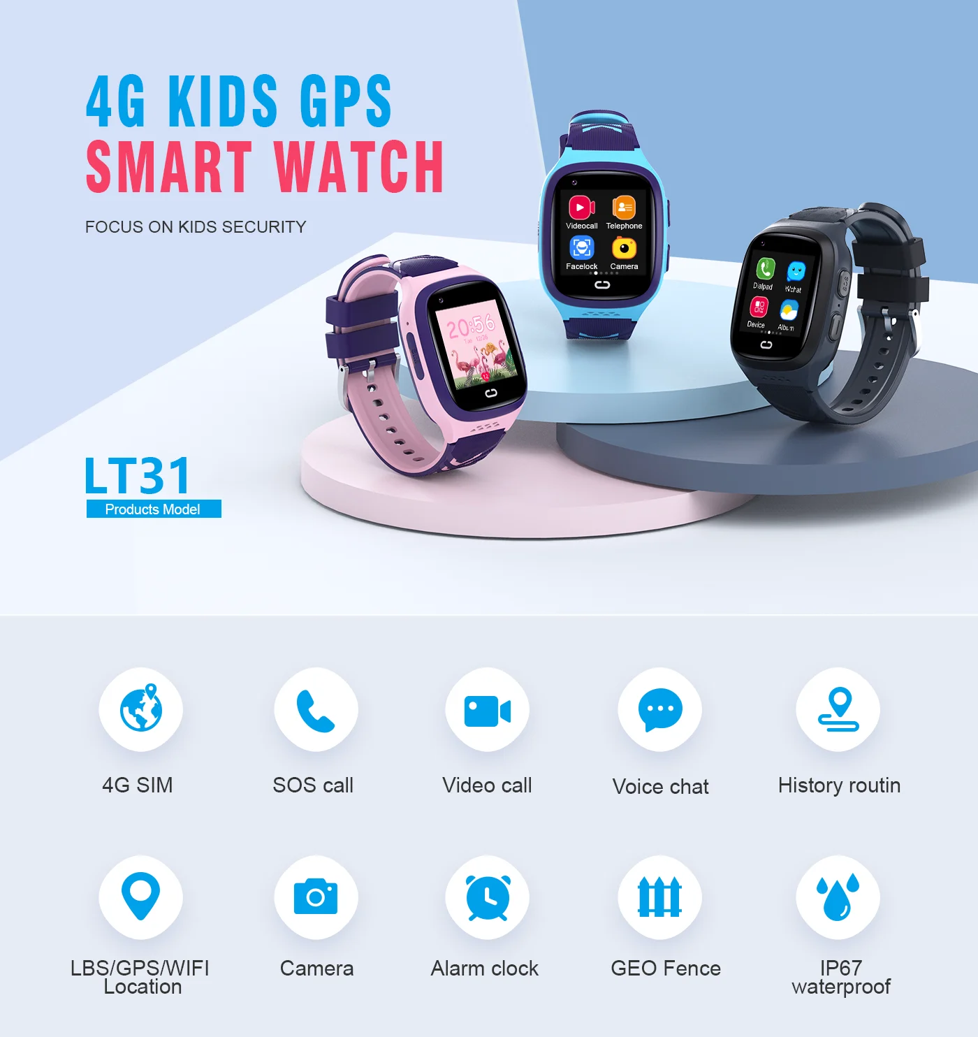 4G Kids Smartwatch SOS Waterpr - Smartwatch Id のレビューと価格