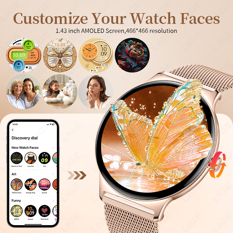 LIGE New Ultra Thin Smart Watc - Smartwatch Custom のレビューと価格