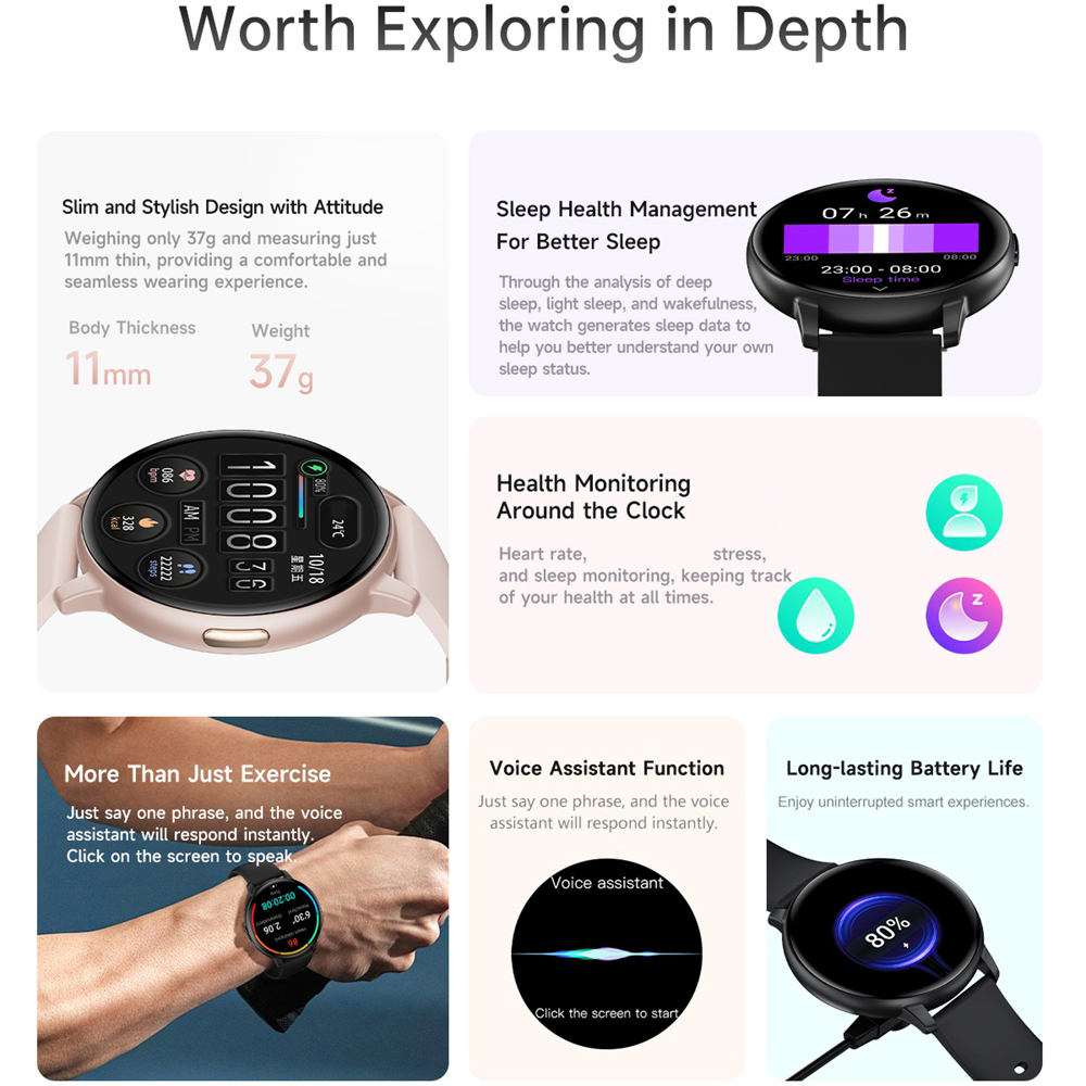 BT Call Smart Watch Women Spor - Smartwatch Custom のレビューと価格