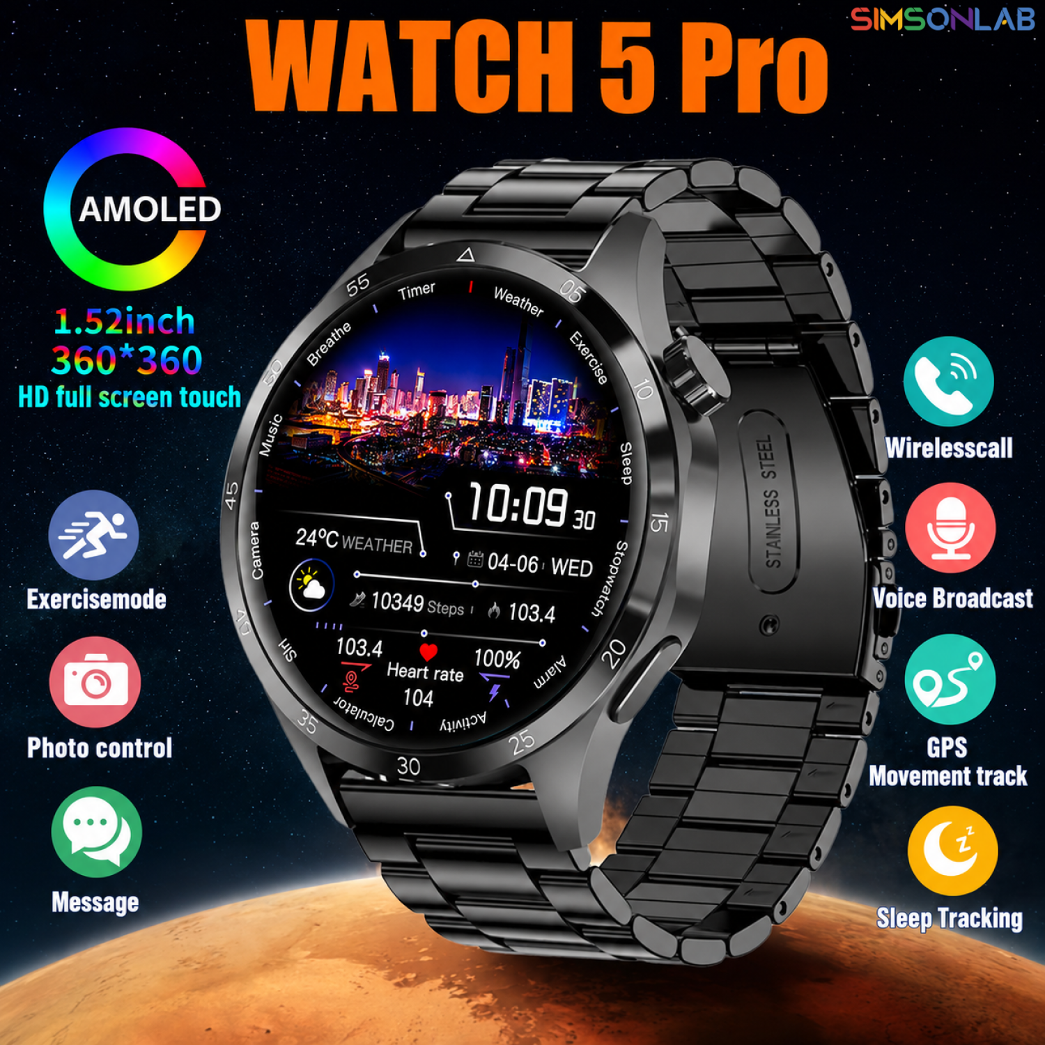 2026 Watch 5 Pro GPS Track Com - Smartwatch Custom のレビューと価格