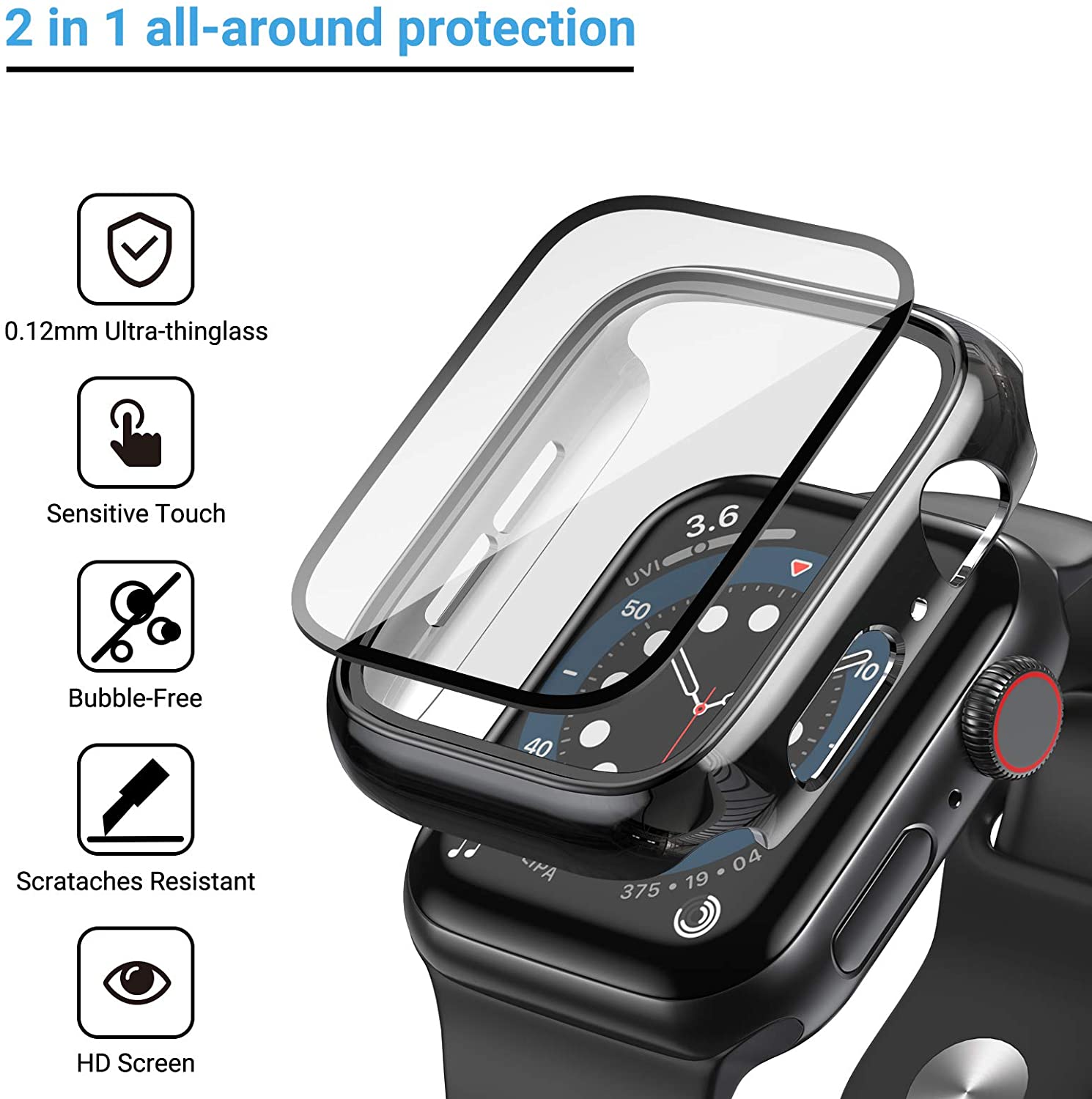 Glass+cover For Apple Watch Ca - Smartwatch Band Accessories のレビューと価格