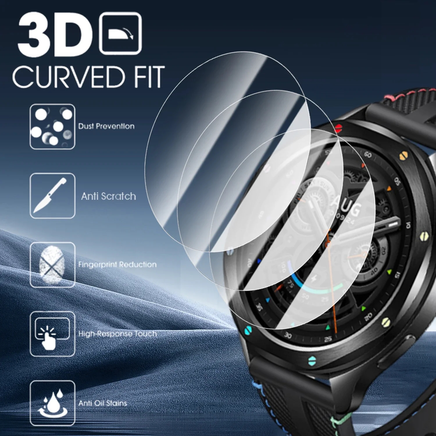 2PCS Tempered Glass For Xiaomi - Xiaomi Smartwatch S4 Accessories のレビューと価格