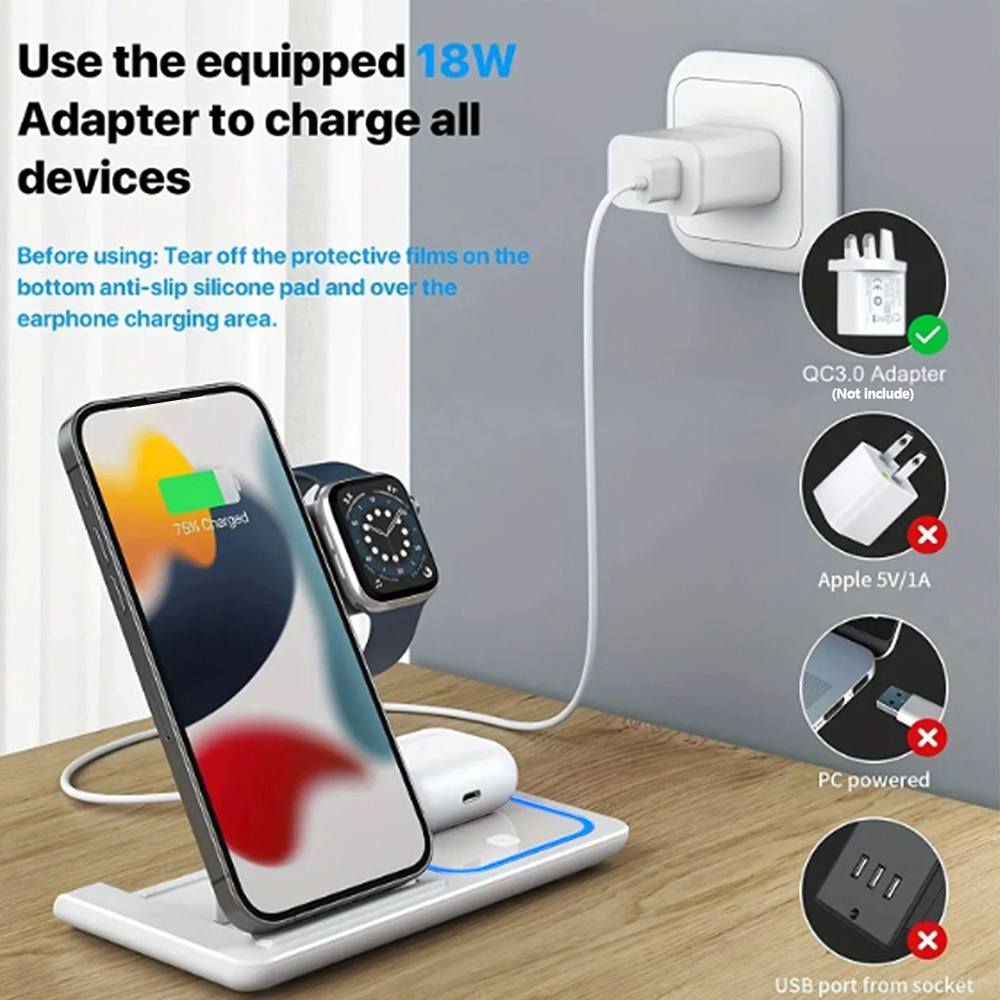 15W 3 in 1 Wireless Charger St - Smartwatch Ac のレビューと価格