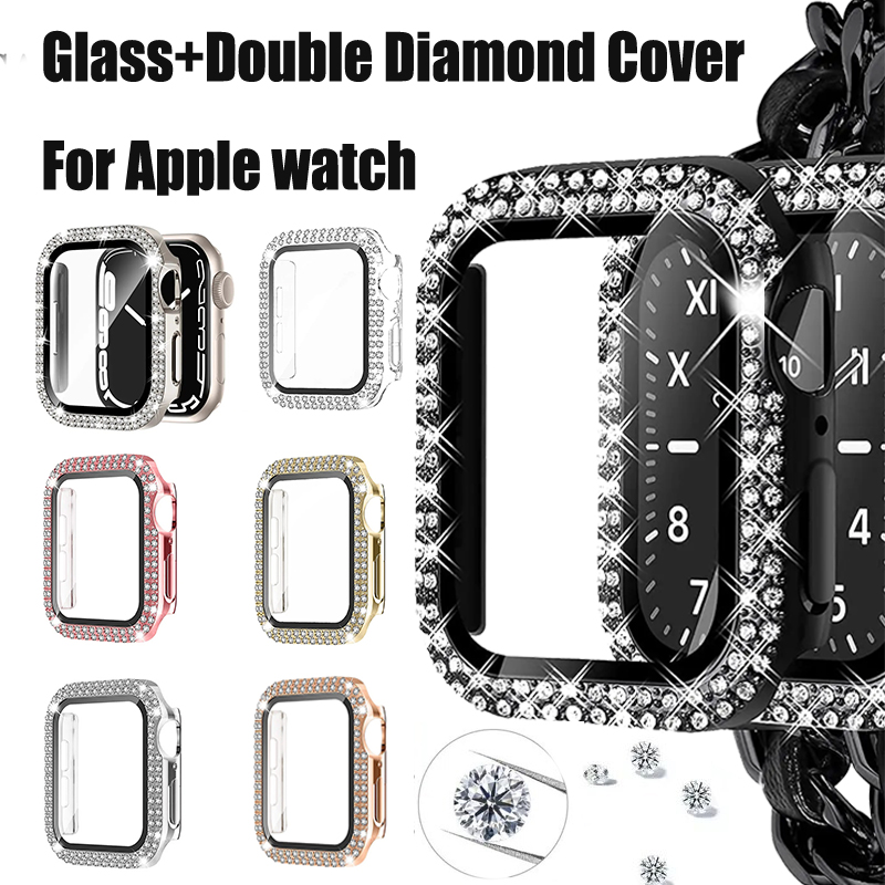Glass+Diamond Cover For Apple  - Smartwatch Band Accessories のレビューと価格
