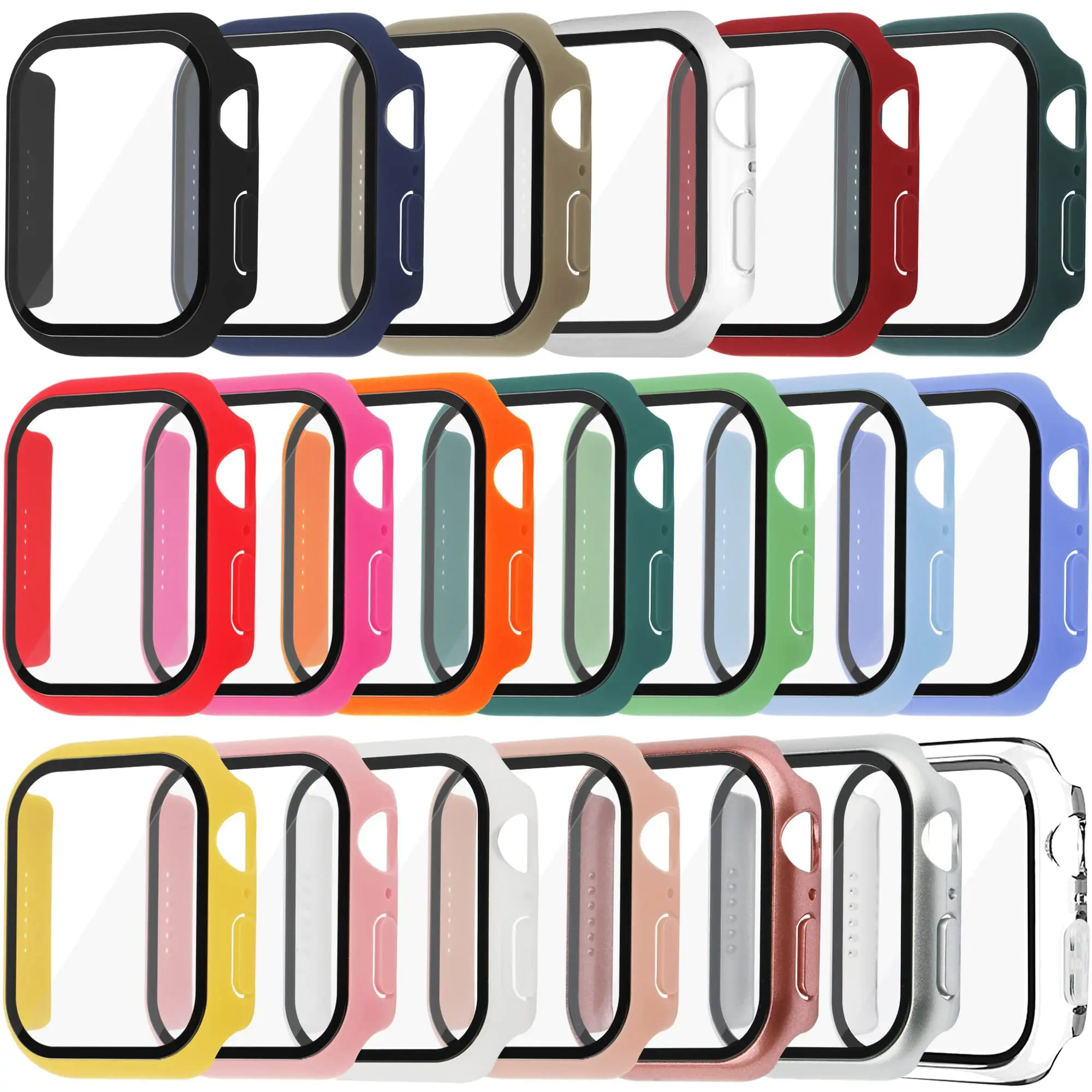 Tempered Glass+Cover For Apple - Smartwatch Band Accessories のレビューと価格