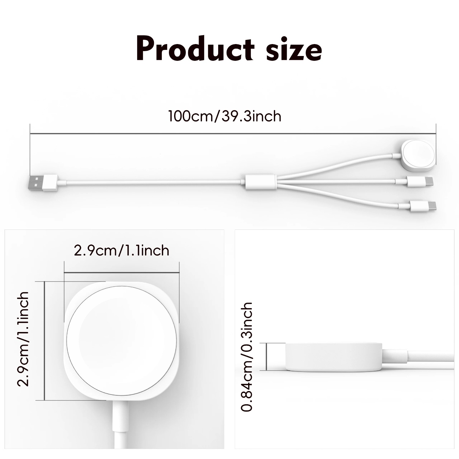 3 in 1  Magnetic Watch Charger - Watch Charger Cable のレビューと価格