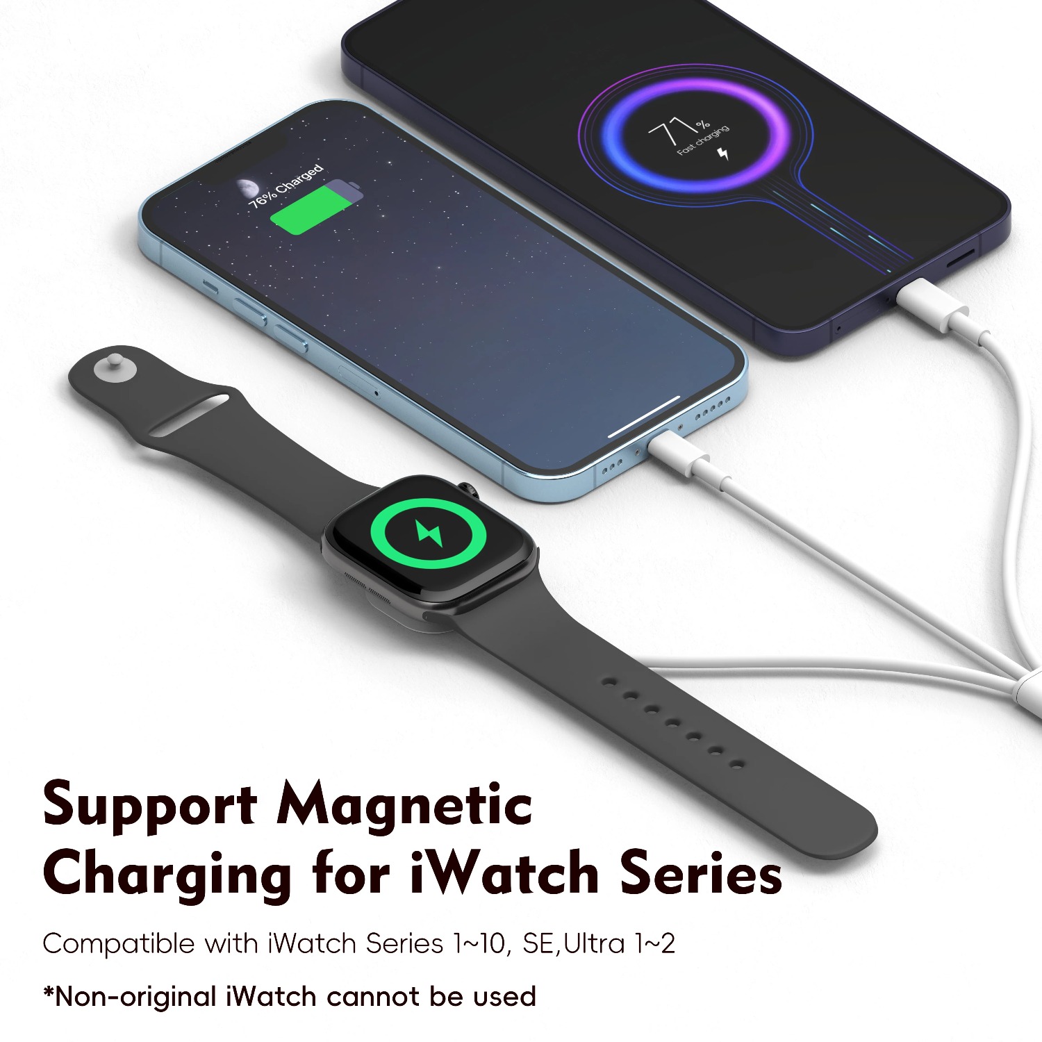 3 in 1  Magnetic Watch Charger - Watch Charger Cable のレビューと価格
