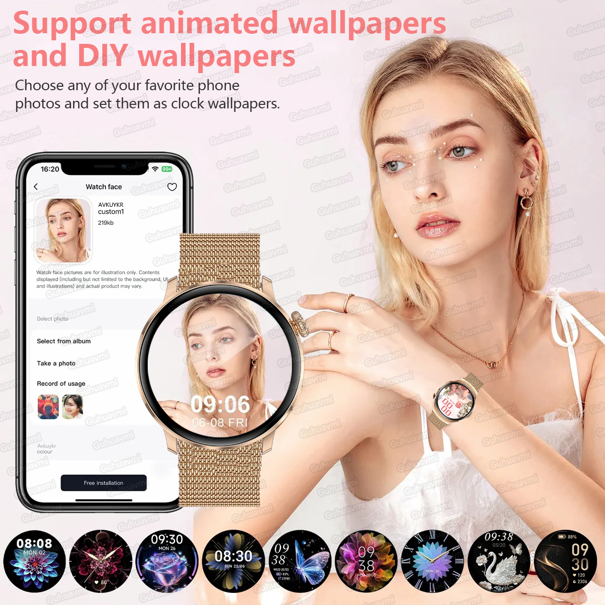 New Ultra-thin 8.9mm Lady Smar - Smartwatch Custom のレビューと価格