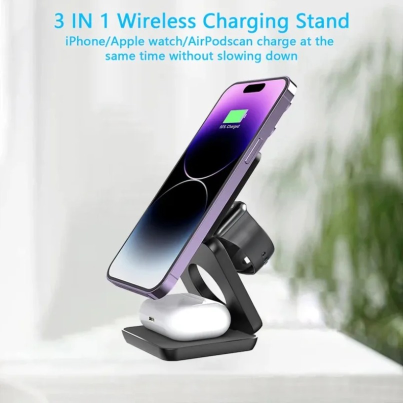 3 in 1 Foldable Magnetic Wirel - Smartwatch Ac のレビューと価格