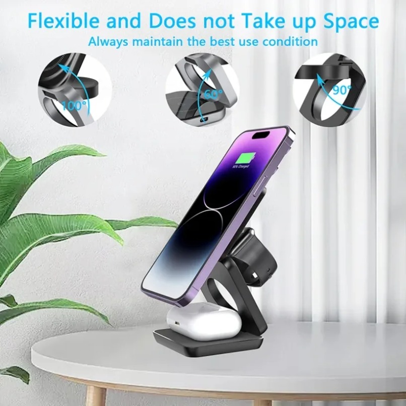 3 in 1 Foldable Magnetic Wirel - Smartwatch Ac のレビューと価格