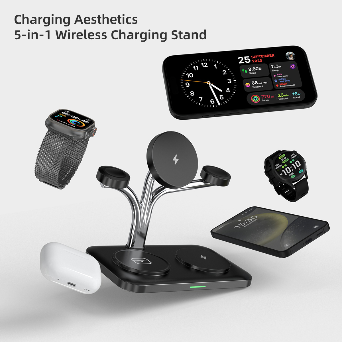 5 IN 1 Magnetic Wireless Charg - Smartwatch Ac のレビューと価格