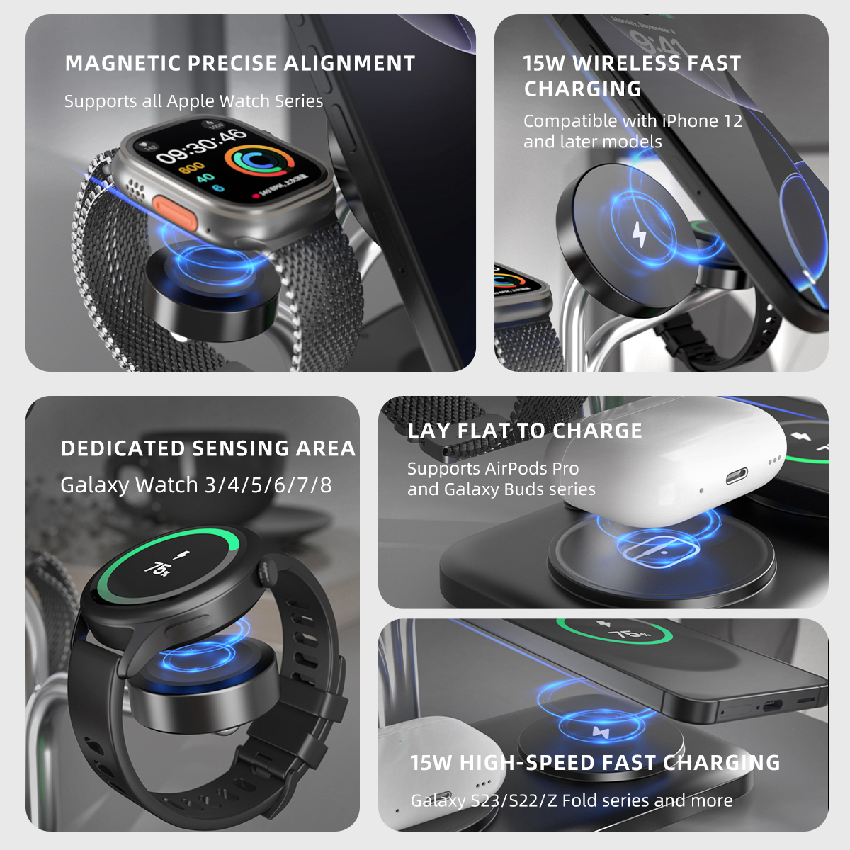 5 IN 1 Magnetic Wireless Charg - Smartwatch Ac のレビューと価格