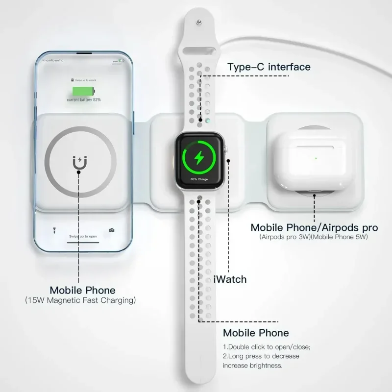 3 in 1 Portable Magnetic Wirel - Smartwatch Ac のレビューと価格
