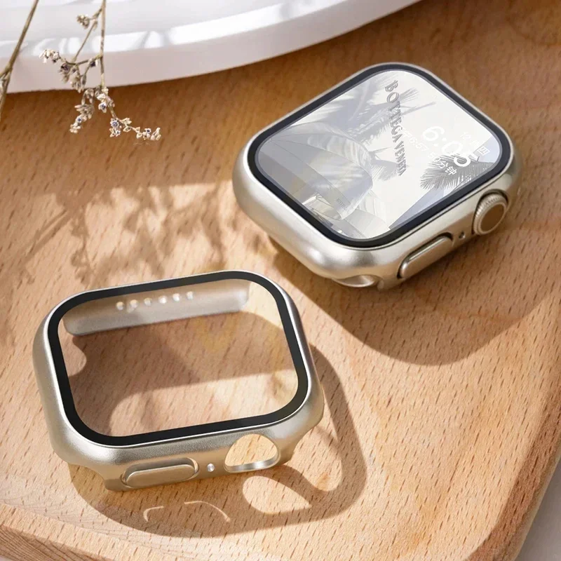 Tempered Glass+Cover For Apple - Smartwatch Band Accessories のレビューと価格