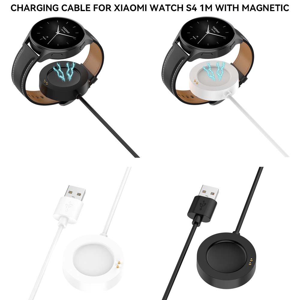 White Charger Cable For Xiaomi - Xiaomi Smartwatch S4 Accessories のレビューと価格